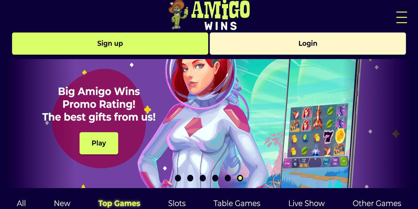 amigo wins casino website