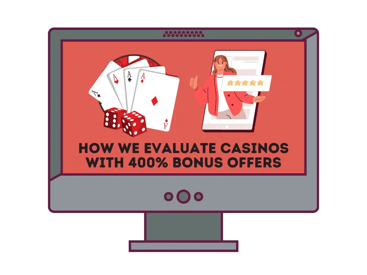 how we evaluate casinos with 400% bonus offers